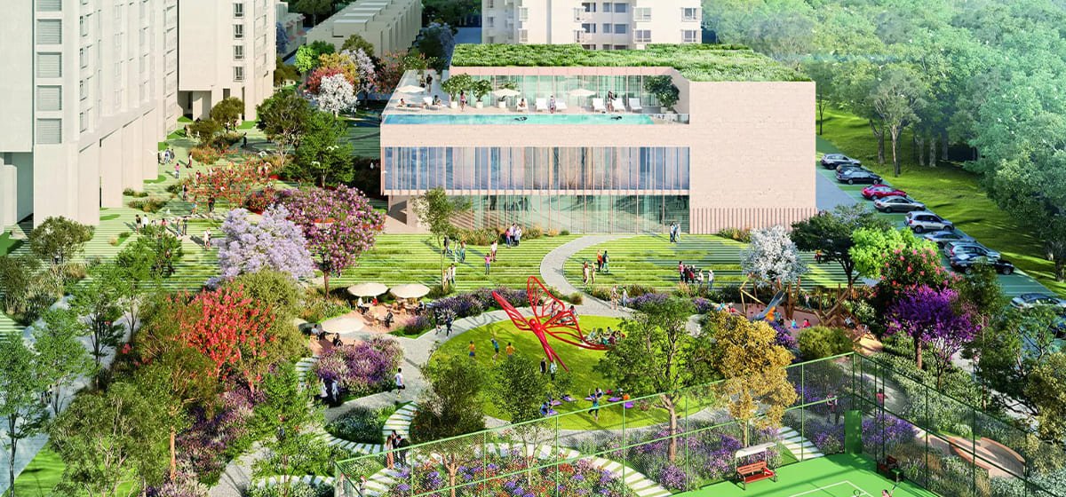 Fortune Seven Sarjapur project gallery in Sarjapur Bangalore showing premium 2 3 and 4 BHK residential development across 15 acres with contemporary architecture landscaped spaces and lifestyle amenities
